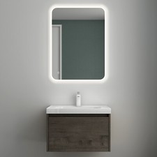 Badmöbel set mineralguss Waschbecken Waschtisch mit Unterschrank Hängend Salerno