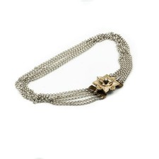 Sechsreihige Kropfkette in 800 Silber Siver mit Perle für die Tracht Dirndl .