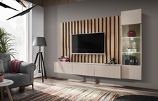 Wohnwand Anbauwand Wohnzimmer Schrankwand VERTI CAS mit Led Bel. Push - Click