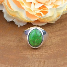 Grün Türkis Signet Ring 925