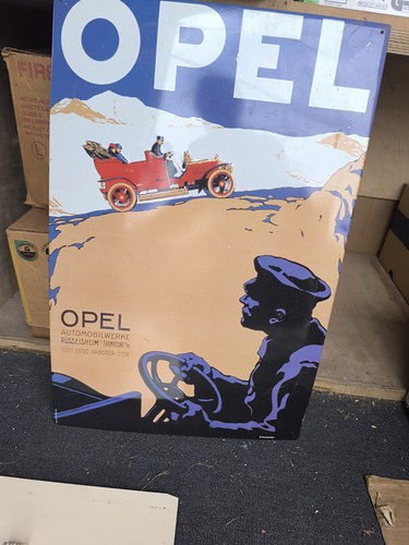 Opel blechschild alt antik 60 - opel,
