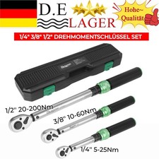 ✅1/4" 3/8" 1/2" SCHLÜSSEL DREHMOMENTSCHLÜSSEL SET 5-25Nm 10-60Nm 20-200Nm