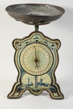 C25Z14- Jugendstil Eisen Tellerwaage mit holländischer Deichszene