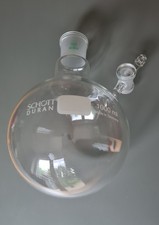 Schott Duran Rundkolben mit Seitenstutzen, 1000 ml; NS 29/32; Seitenstutzen 3NS