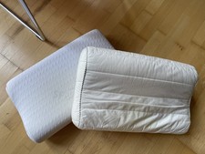 2x Aero dynamische halbe Kopfkissen 2 Modelle inkl. Schutz Bezug abnehmbar 53x30
