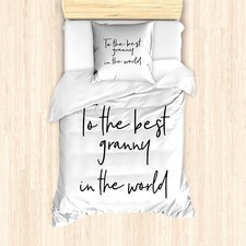 Oma Bettwäsche Set Kalligraphie-Buchstaben Weicher Microfaserstoff