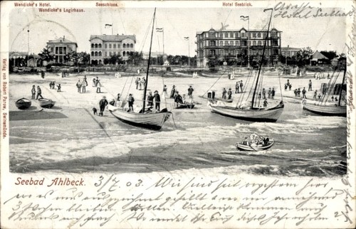 Ostseebad ahlbeck auf - ak,