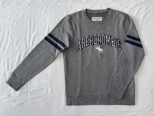 Abercrombie & Fitch Sweatshirt Herren, grau, Schriftzug, Gr. S, Top