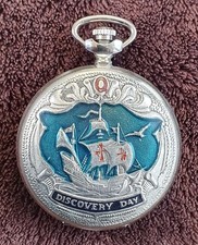 MOLNIJA Sprungdeckel Savonette "Christopher Columbus Discovery Day" Taschenuhr 