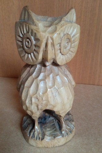 Holzfigur eule - holzfigur,
