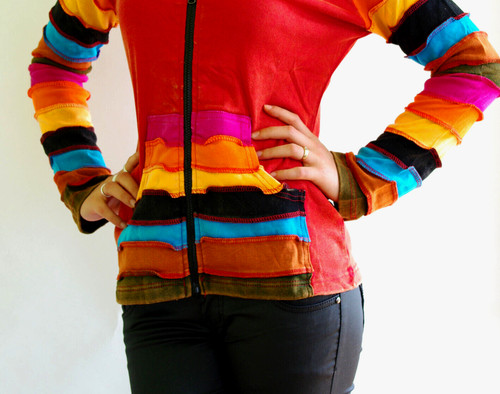 Gugel patchwork jacke - patchwork,