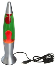 Lavalampe silber grün rot 40