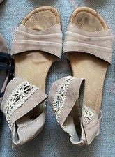 Damen Sandalen Leder mit Flecht-Details ( Sammler & Liebhaber )