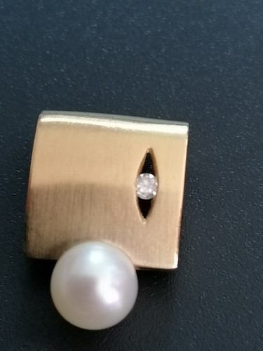 Gelbgold anhänger mit perle - mit, u