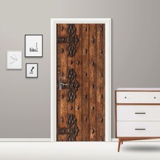 Türtapete selbstklebend TürPoster Türfolie - HOLZTÜR ANTIK RUSTIKAL TÜR HOLZ