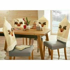 Weihnachten Stuhlhussen Mütze Stuhlabdeckung Elchform Stuhlbezug Bankett Deko DE