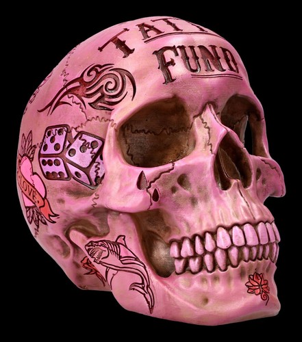 Totenkopf tattoo spardose - -,