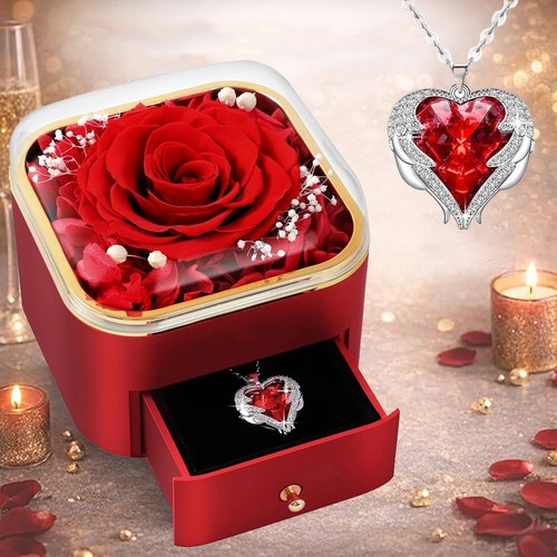 Ewige rote rose mit herz - rose,