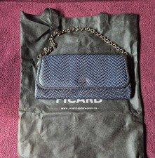 Picard Damen-Handtasche Clutch Blau Schwarz Animal Leder