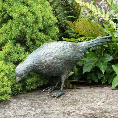 Bronzefigur fasan henne - bronzefigur,