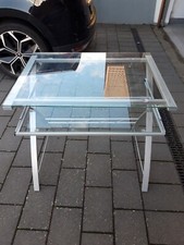Glasschreibtisch/Computertisch H 0,75, B 0,82 T 0,60 mit Tastatur-Auszug 