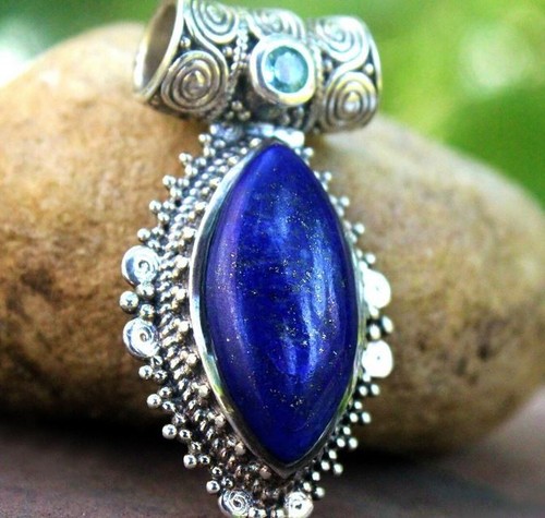Lapislazuli anhänger 925 - anhänger,