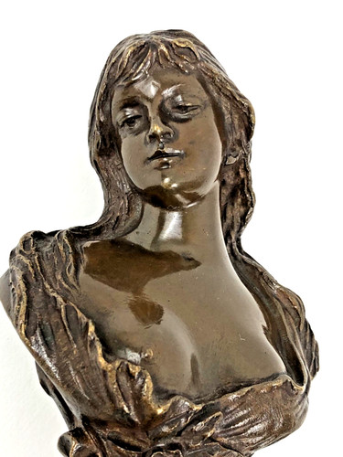 Bronzebüste freizügige dame - bronzebüste,