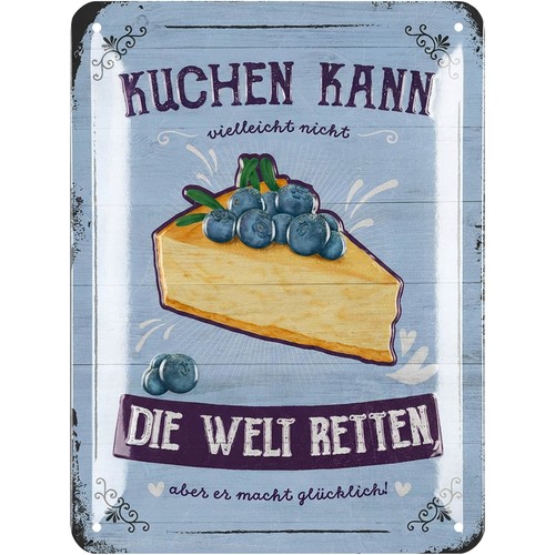 Retro blechschild kuchen - retro,