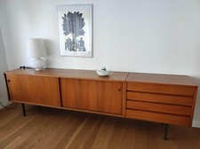 Elegantes Sideboard Wilhelm Renz, 60-er L/B/H: 280/ 47 / 77,5 cm, Palisander
