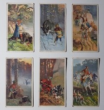 6 Kaufmannsbilder alt Jagd und