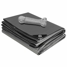 Abdeckplane Gewebeplane mit Ösen Bauplane Schutzplane Bootsplane Holzplane Grau