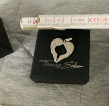Original Thomas Sabo großes Flügelherz Federherz Herz 925 Echt Silber  Zirkonia