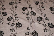 Jacquard Blumen schwarz auf grau 145x150