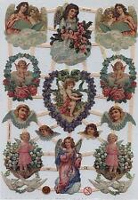 # GLANZBILDER # EF 7283 Engel & Blumen schöne alte Motive NOSTALGIE mit GLIMMER#