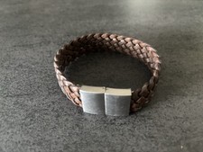 Geflochtenes Fossil Lederarmband 2 cm breit