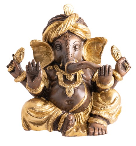 Ganesha turban messing gold - ganesha,