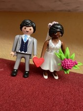Playmobil BRAUTPAAR Braut schwarz mit Schleier & Bräutigam grau Hochzeitspaar
