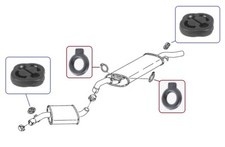 4er Set Auspuff Gummi Halter