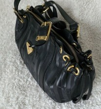 ...Maison Mollerus Leder / Vinerus Tasche / Hobo Bag..schwarz...Logo..........75