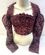 ⚜️ Alter rotschwarzer Miesbacher Trachten Schalk Größe 36-40 um 1880 ⚜️