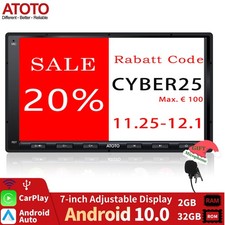ATOTO A6 7 Zoll Doppel 2DIN AI Autoradio mit CarPlay Android Auto Dual Bluetooth