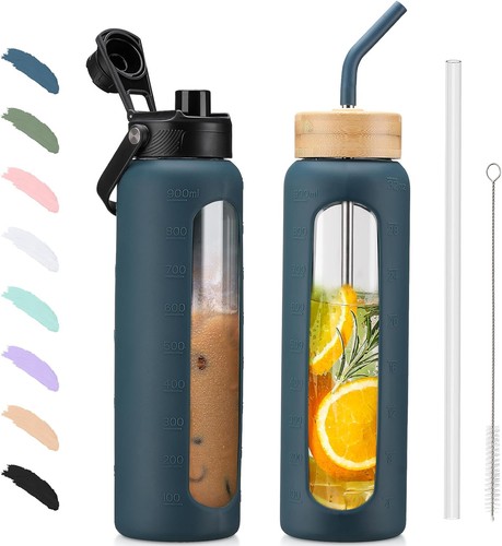 Glaswasserflasche 900ml mit