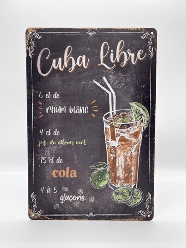 Blechschild cuba libre - libre, 20x30cm