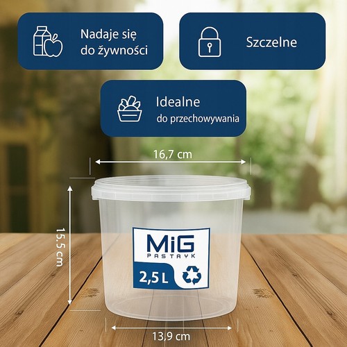 Plastikeimer liter - 2,5,