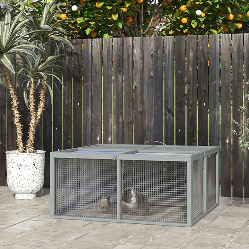Pawhut kaninchenstall aus - kaninchenstall,