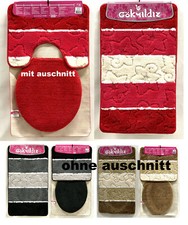 BADGARNITUR 3-TEILIG BADMATTE BAD BADTEPPICH BADVORLEGER 80 x 50cm/  Bunt