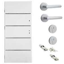 Ausstellungstür #SY06 Nebeneingangstür Alu-Stahl Tür ATU56 DIN Links 96x218cm