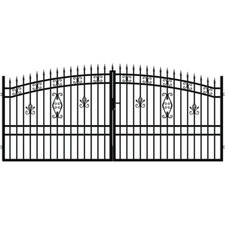 Einfahrtstor 300x175 Doppelflügeltor Metalltor Tor Zaun Anthrazit MIT PFOSTEN