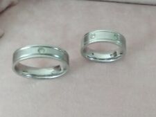 2er Set EDELSTAHL RINGE Größe 56 + 70 Freundschaftsringe Zirkonia Hochzeit Q4
