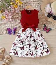 Niedliches Mädchenkleid Schmetterling Gr. 128 neu